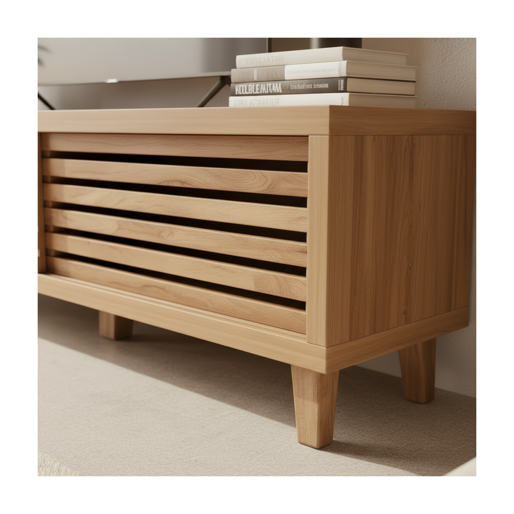 Liam - 2 Door TV Unit - Openwork Slats