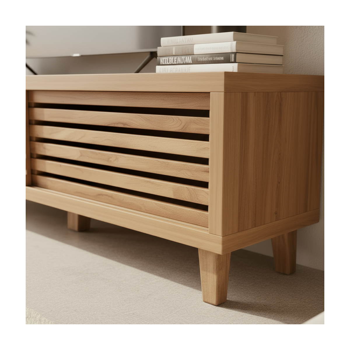 Liam - 2 Door TV Unit - Openwork Slats