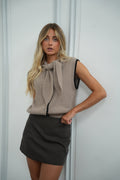 Maglione smanicato Adixia - Taupe
