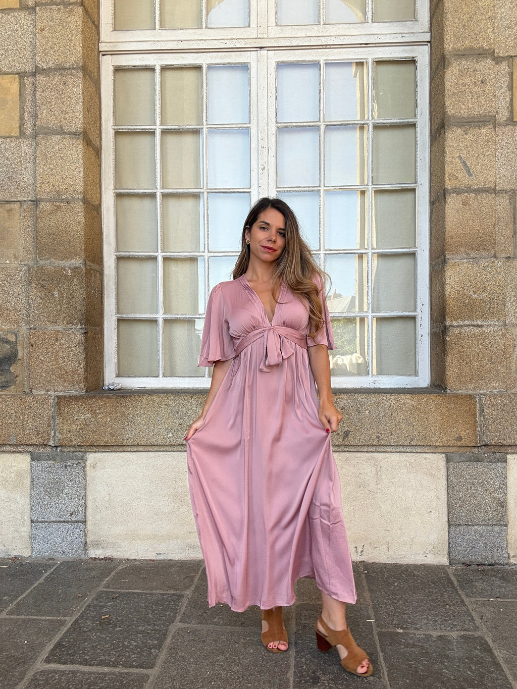 Vestido Largo Suzy Rosa Antiguo
