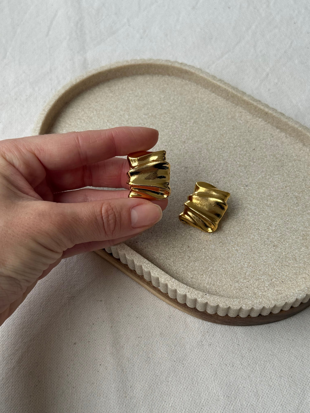 Boucles D’Oreilles Vintage - Drapées Dorées