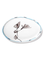 Midnight Flowers - Assiette Ovale °2 - L - Porcelaine Bone China - Camelia Aubergine