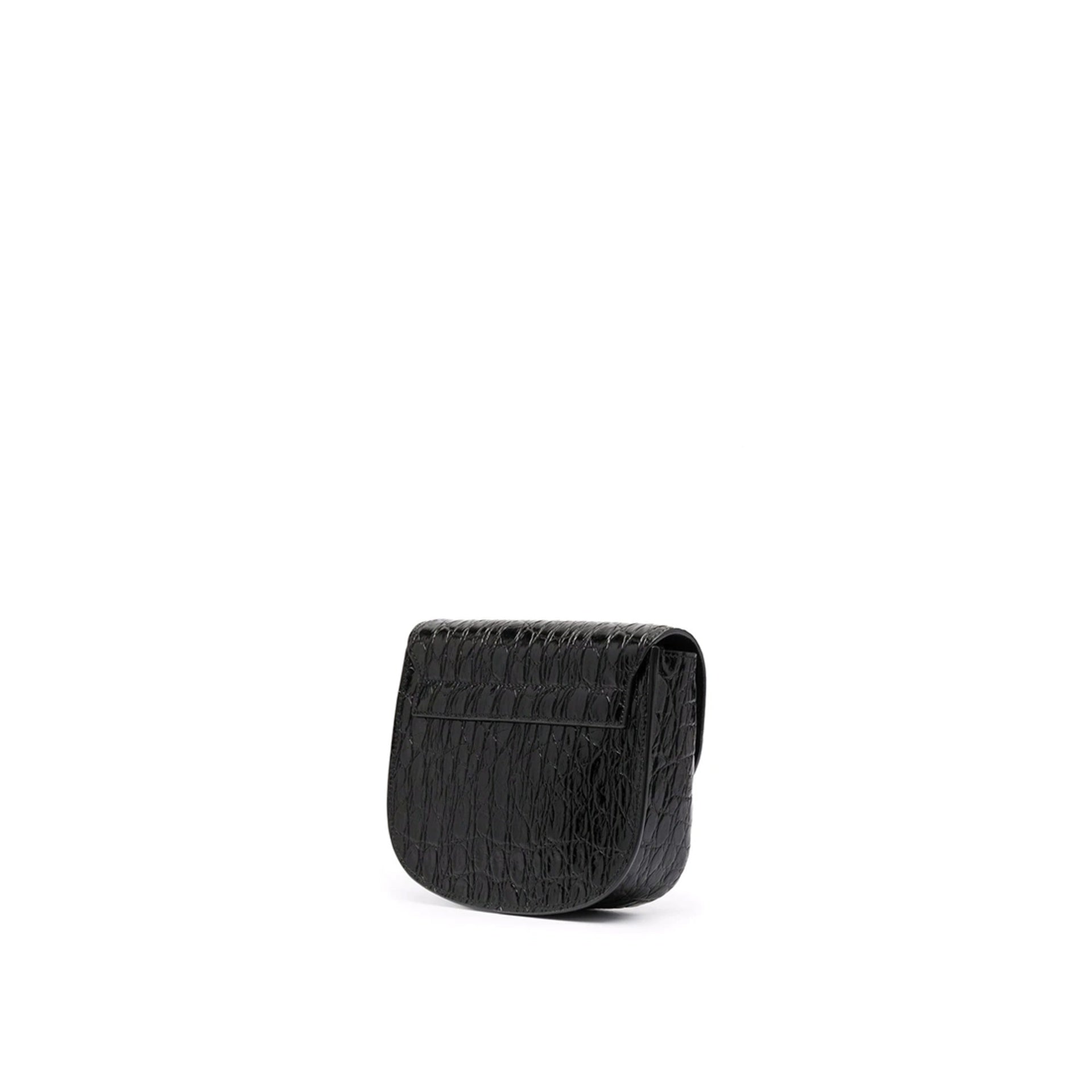 Saint Laurent - Kaia Croco Crossbody Bag - Women - Black