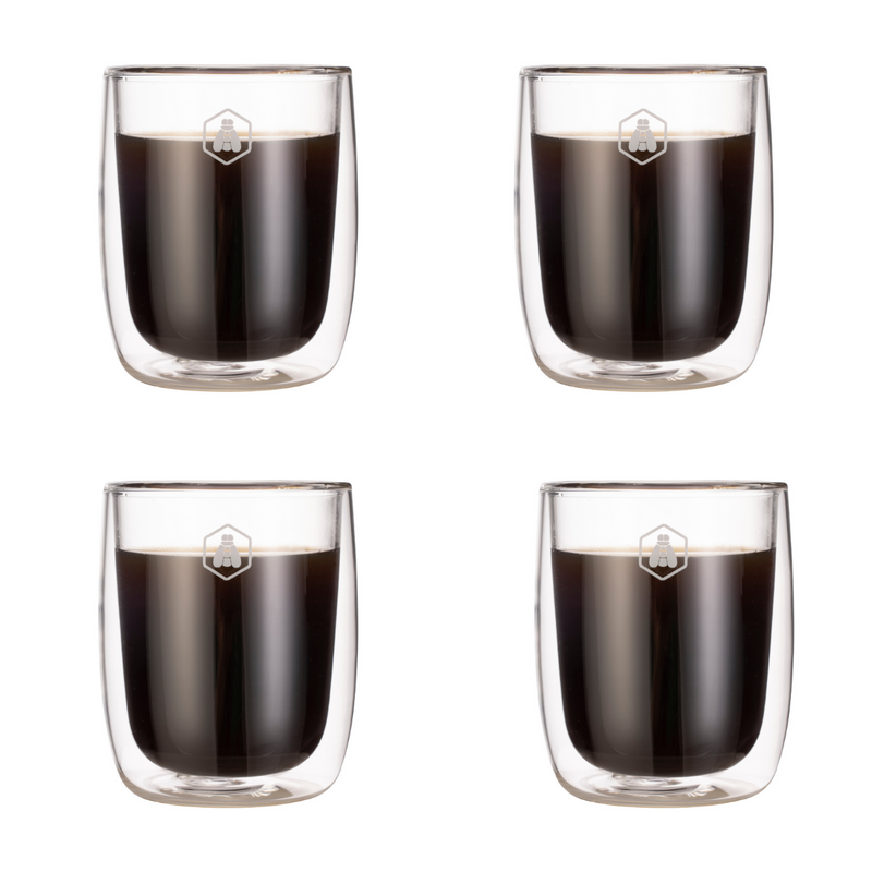 4 Tasses À Espresso À Double Paroi - Transparent
