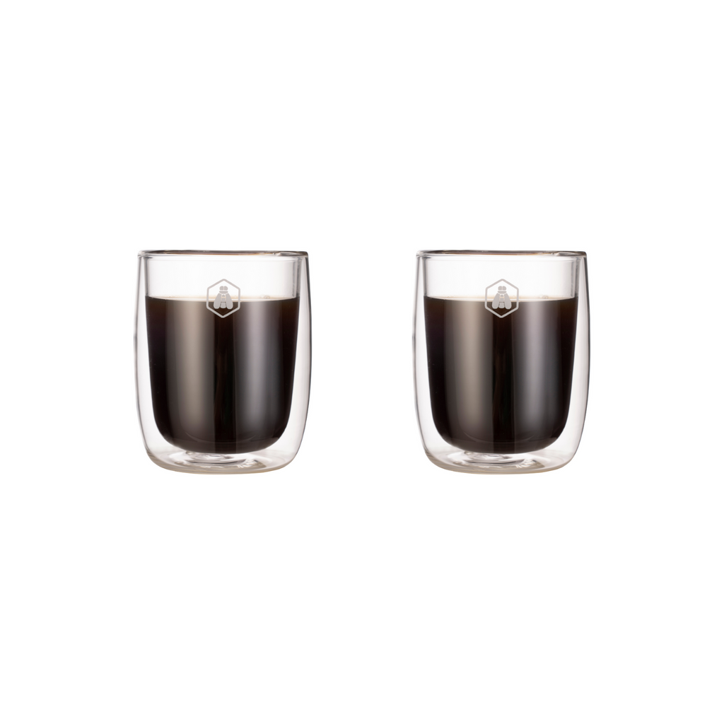Juego de 2 Tazas de Capuchino de Doble Pared - Vidrio - Transparente