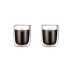 Juego de 2 Tazas de Capuchino de Doble Pared - Vidrio - Transparente