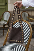 Chocolate Clou Suede Bag