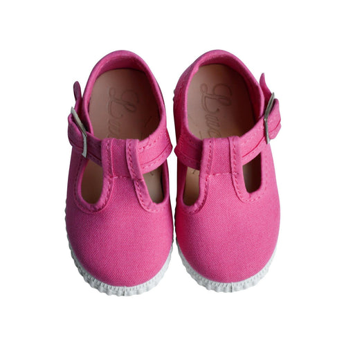 Salomé Bebe Canvas Sandals Shoes - Fuschia Pink - Girls
