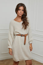 Vestido tipo jersey - Beige