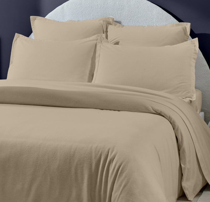 Housse De Couette - 100% Flanelle de Coton - Orea - Ficelle