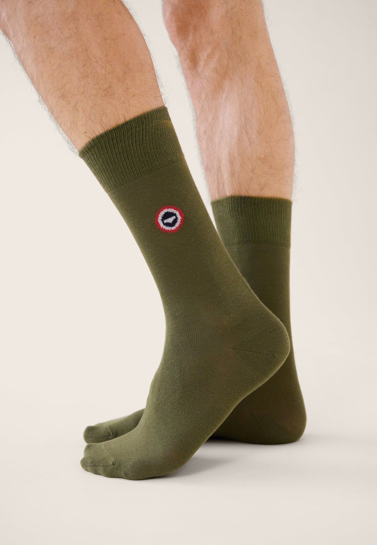 Chaussettes Mi-Hautes Unies Robuste - Kaki Véronèse