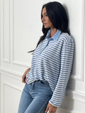 Polo Oscar Ml Ciel/Blanc