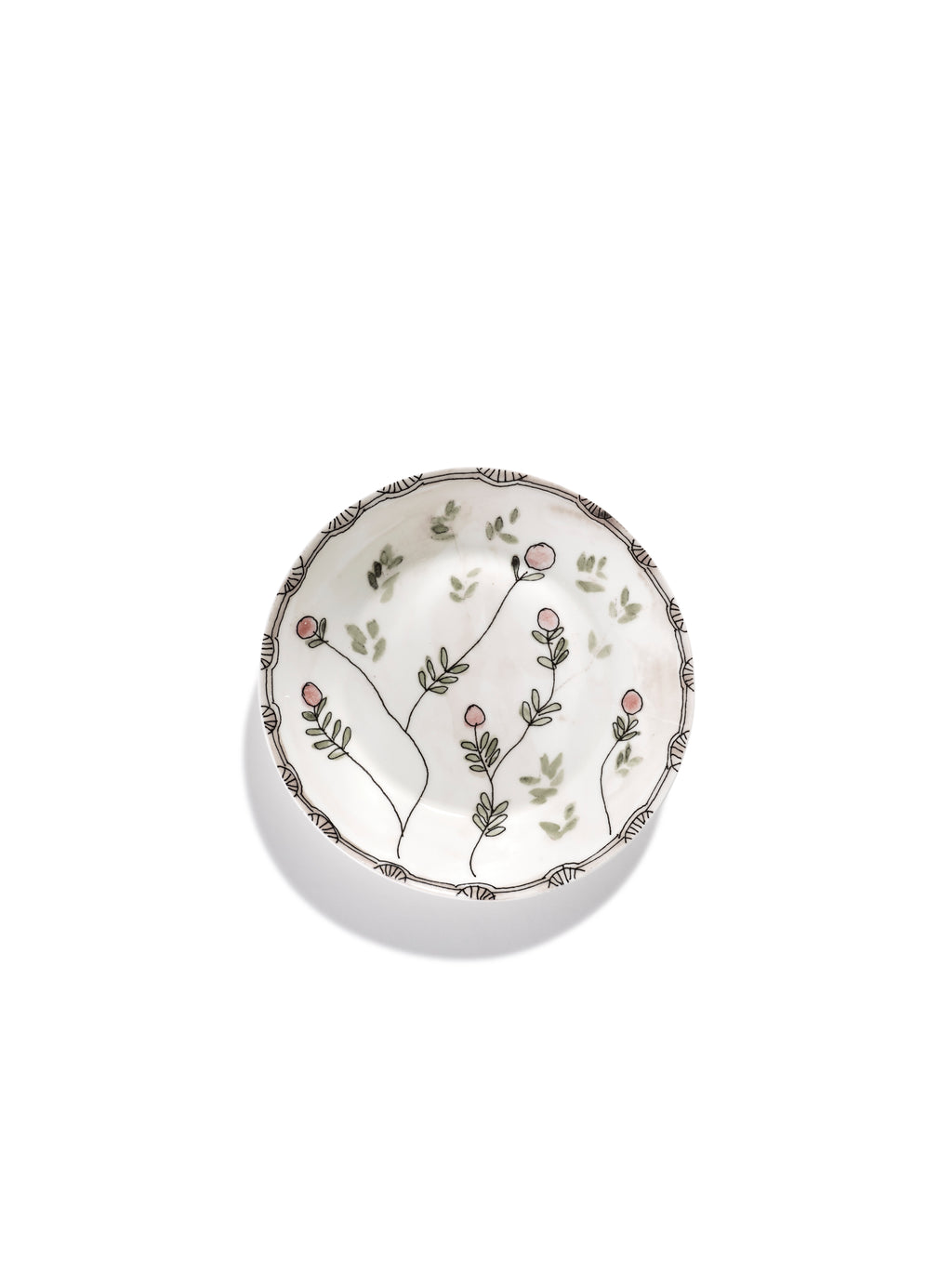 Midnight Flowers - Lot De 2 Assiettes Creuses - S - Porcelaine Bone China - Mirtillo Nude