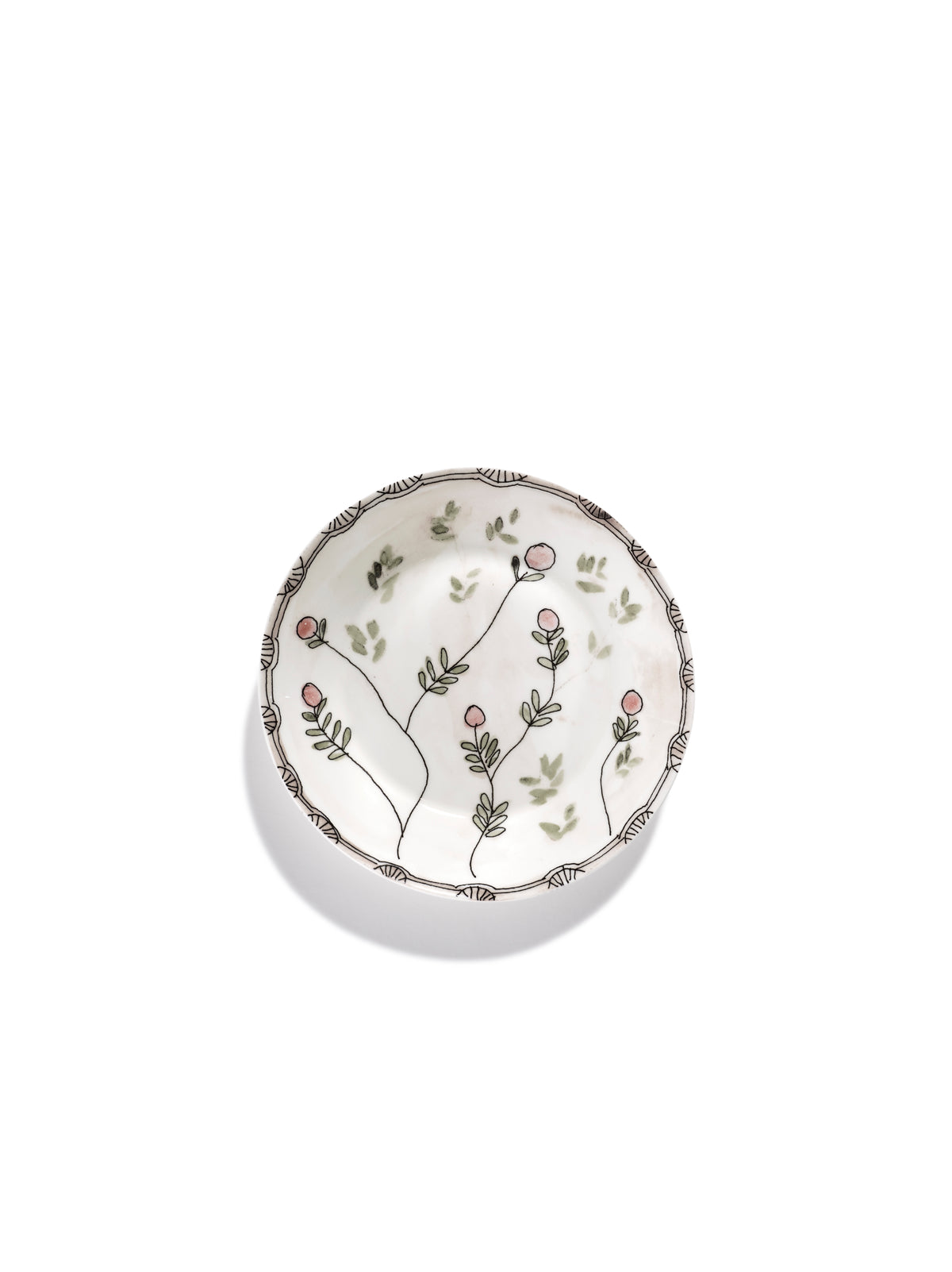 Midnight Flowers - Lot De 2 Assiettes Creuses - S - Porcelaine Bone China - Mirtillo Nude