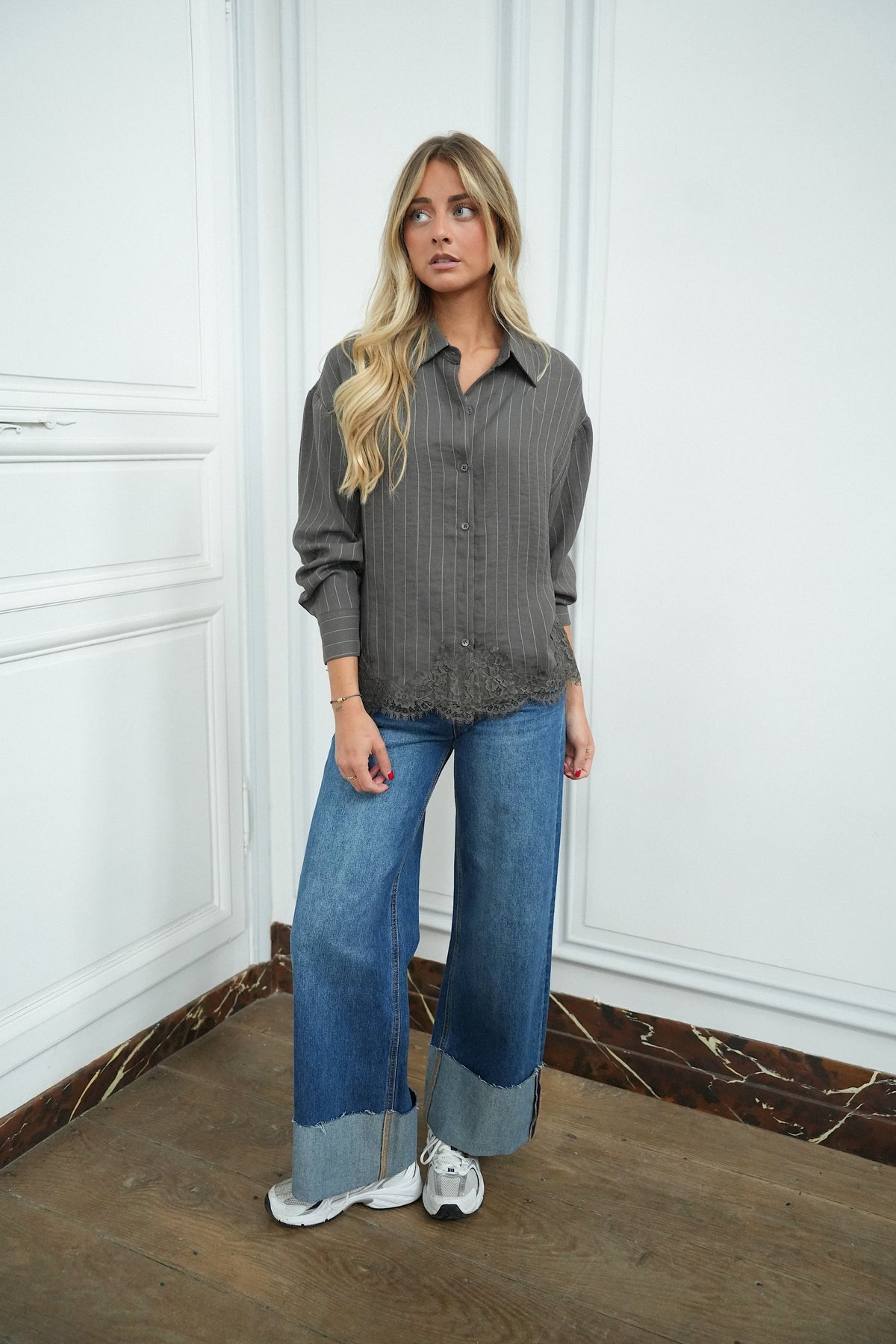 Alban Turn-Up Jeans - Blue
