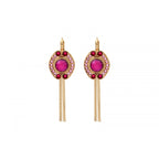 Circus Chain Sleeper Earrings - Fuchsia Pink