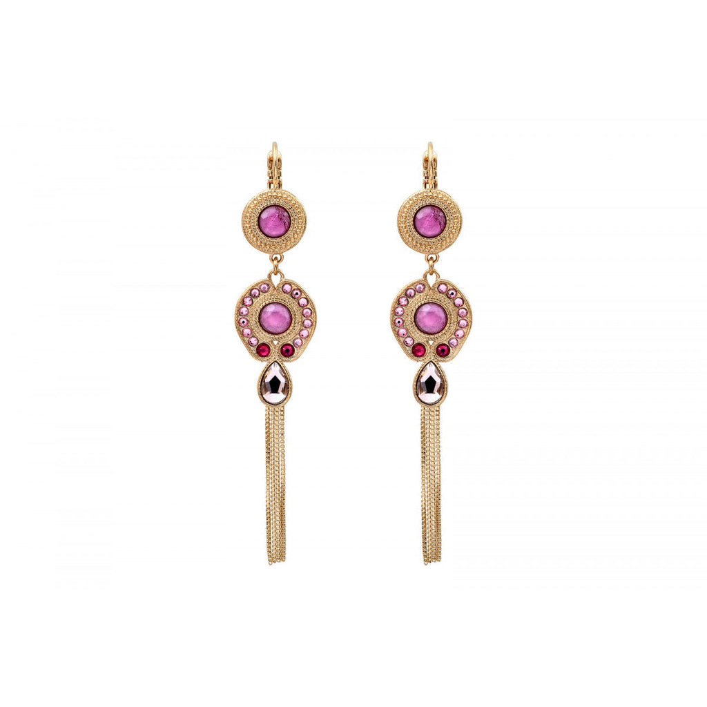 Pendientes Con Cierre De Palanca Circus - Rosa Fucsia