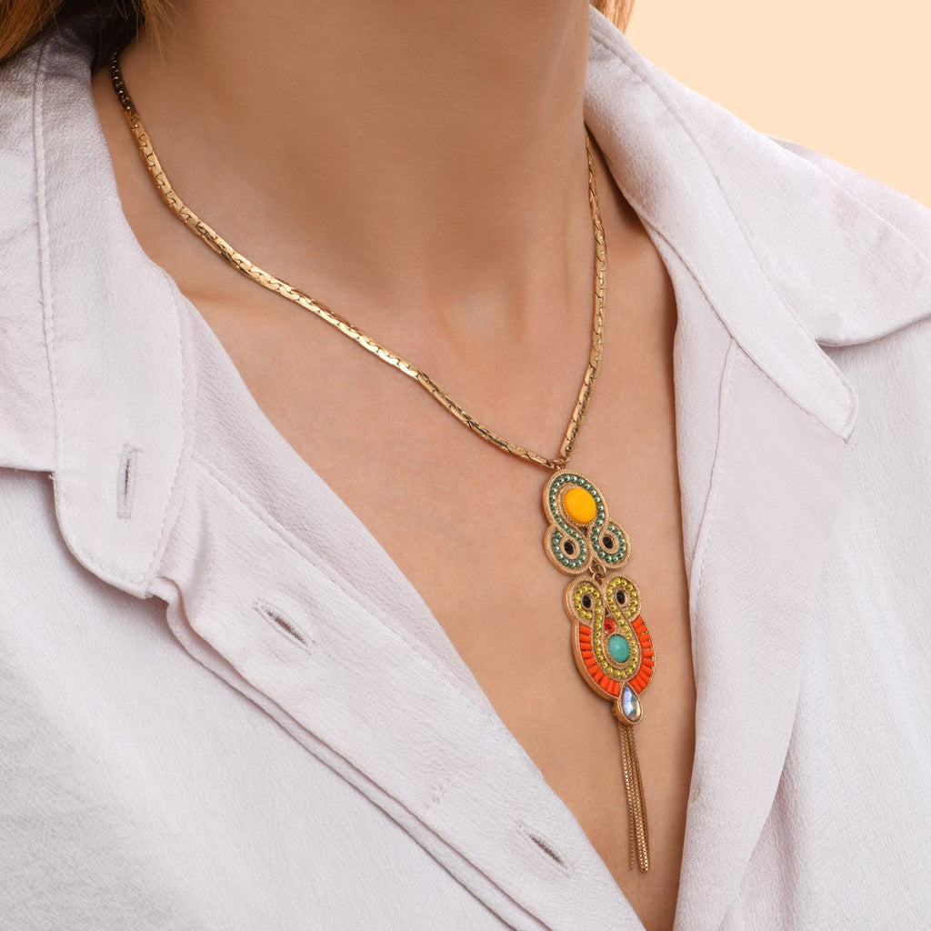 Collier Pendentif Circus - Orange