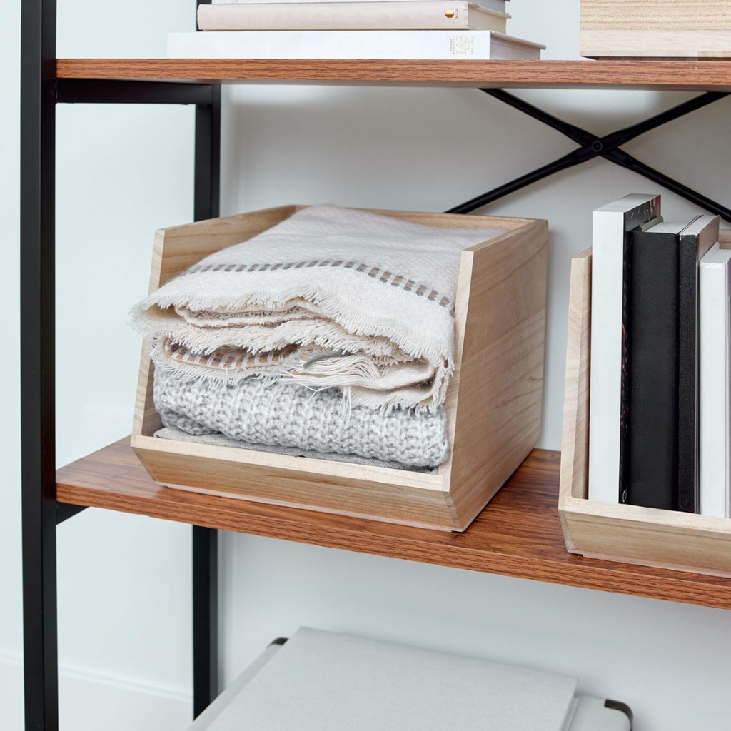 Oka - Contenedor de almacenamiento de madera con cara abierta - Madera clara