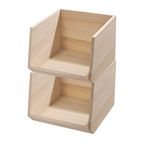 Oka - Contenedor de almacenamiento de madera con cara abierta - Madera clara