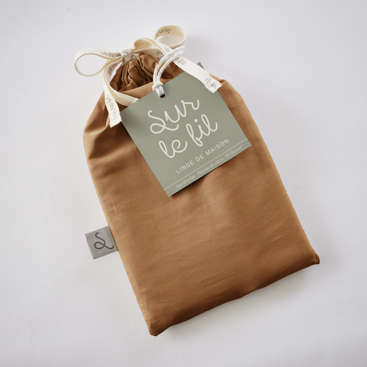 Bally - Taie D'Oreiller Percale Unie - 100% Coton - Havane