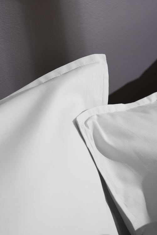 Taie D'Oreiller Percale Unie - 100% Coton - Bally - Neige