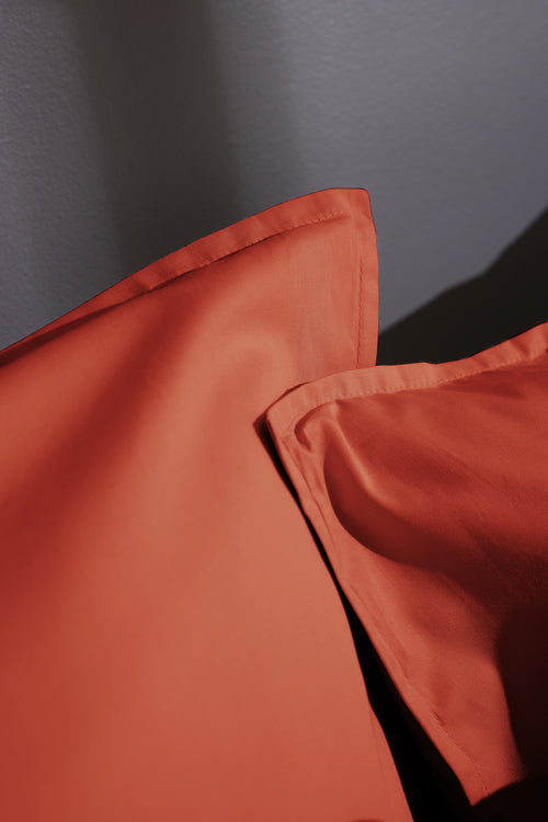 Taie D'Oreiller Percale Unie - 100% Coton - Bally - Terre De Sienne