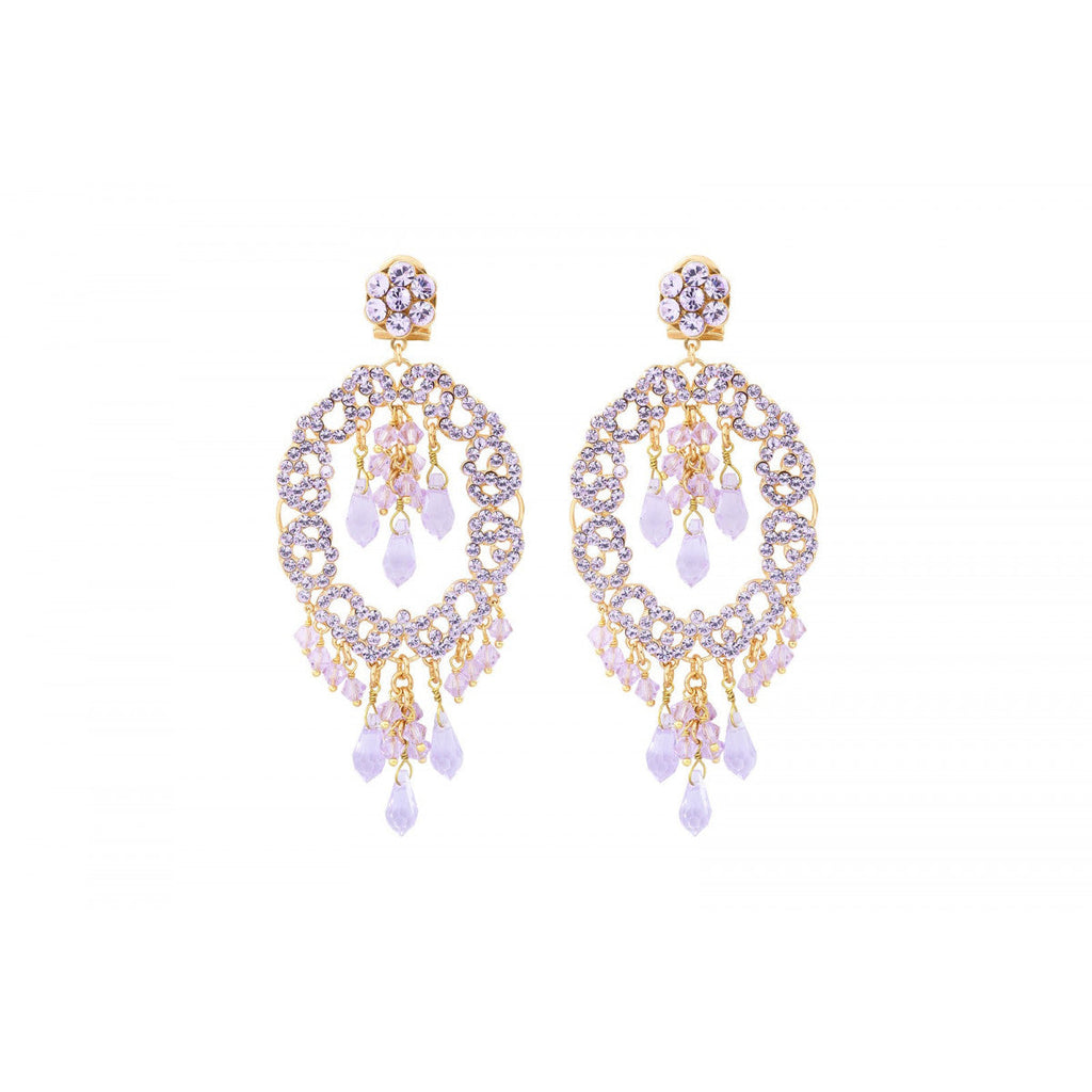 Chiara Drop Post Earrings - Purple