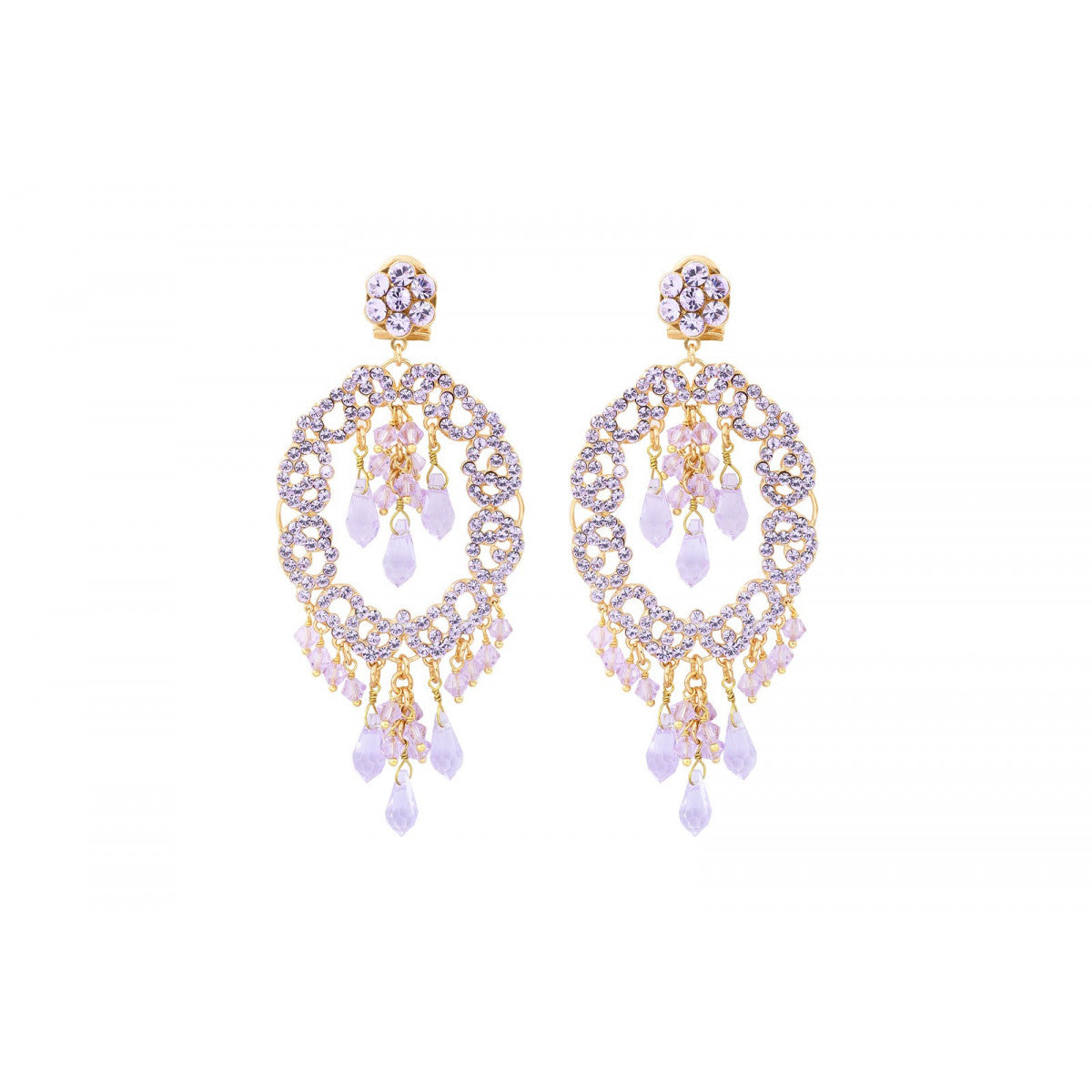 Chiara Drop Post Earrings - Purple