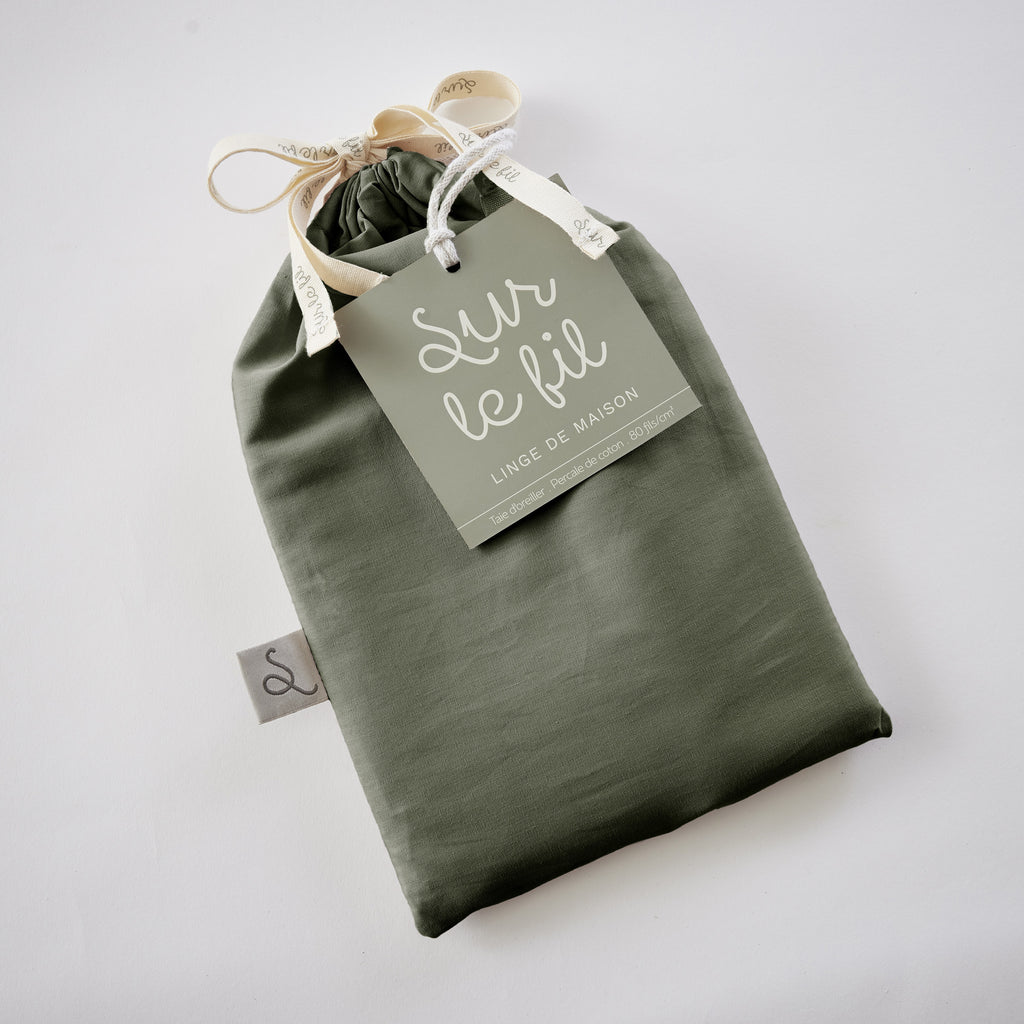 Bally - Plain Percale Pillowcase - 100% Cotton - Thyme