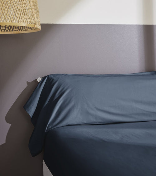 Taie De Traversin Percale Unie - 100% Coton - Bally - Bleu Nuit