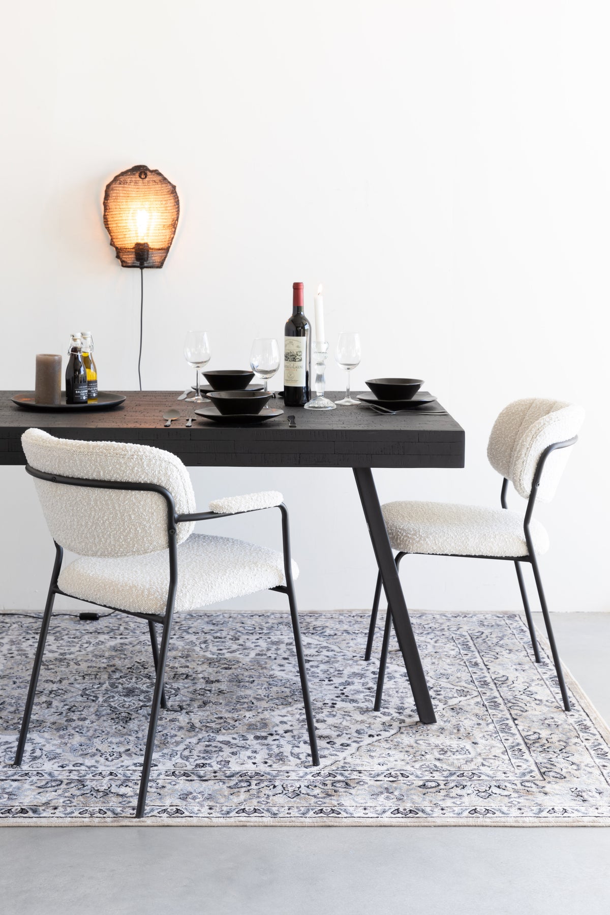 Jolien - Fauteuil - Bouclette - Noir