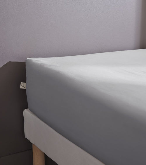 Drap Housse Percale Unie - 100% Coton - Bally - Galet