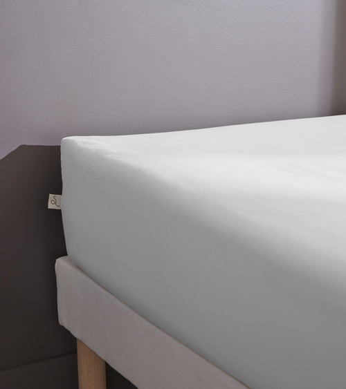 Drap Housse Percale Unie - 100% Coton - Bally - Neige