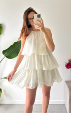 Vestido Con Volantes Ravenna - Blanco