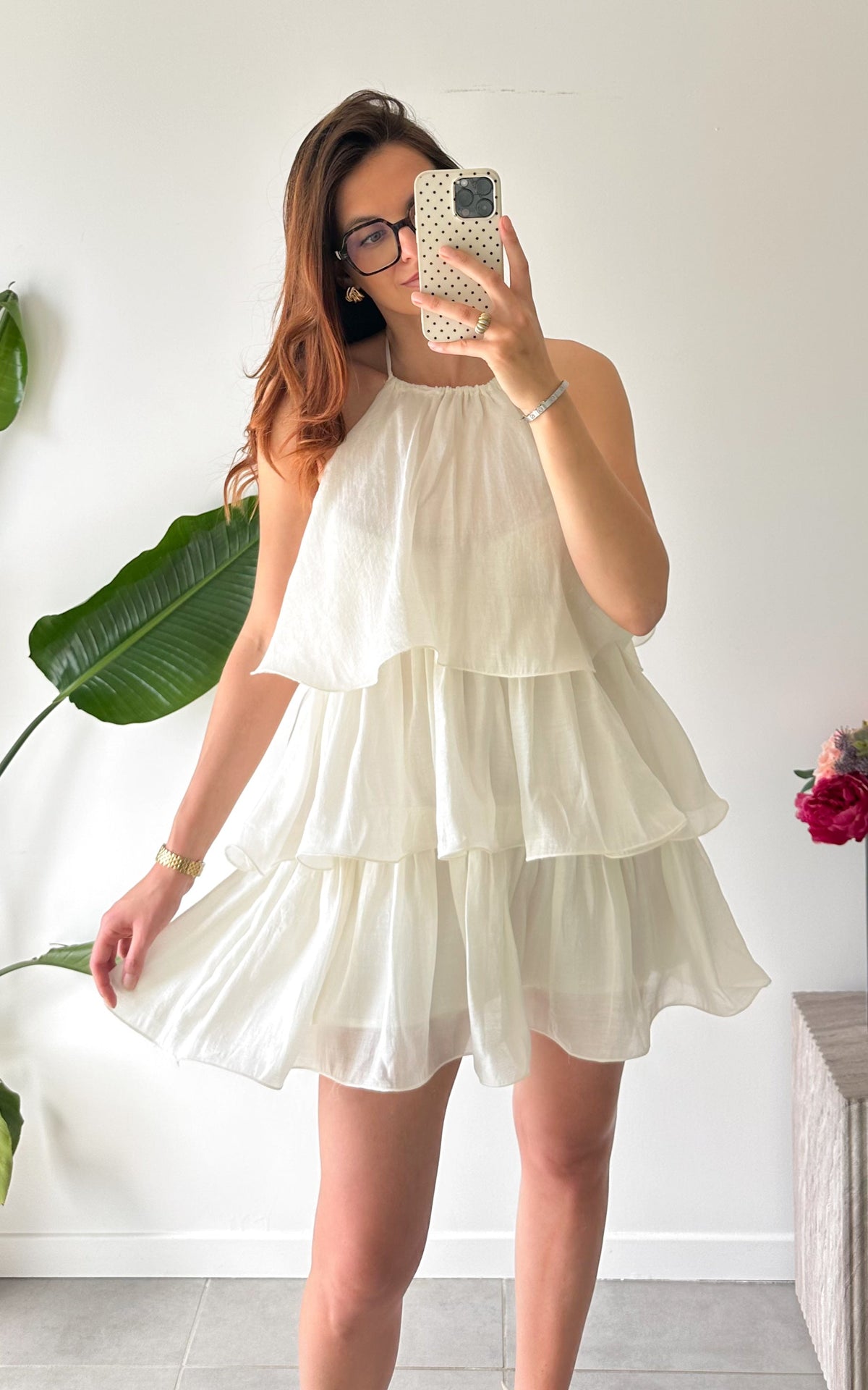 Vestido Con Volantes Ravenna - Blanco