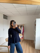 Pull Fin Péplum Albane Bleu Marine