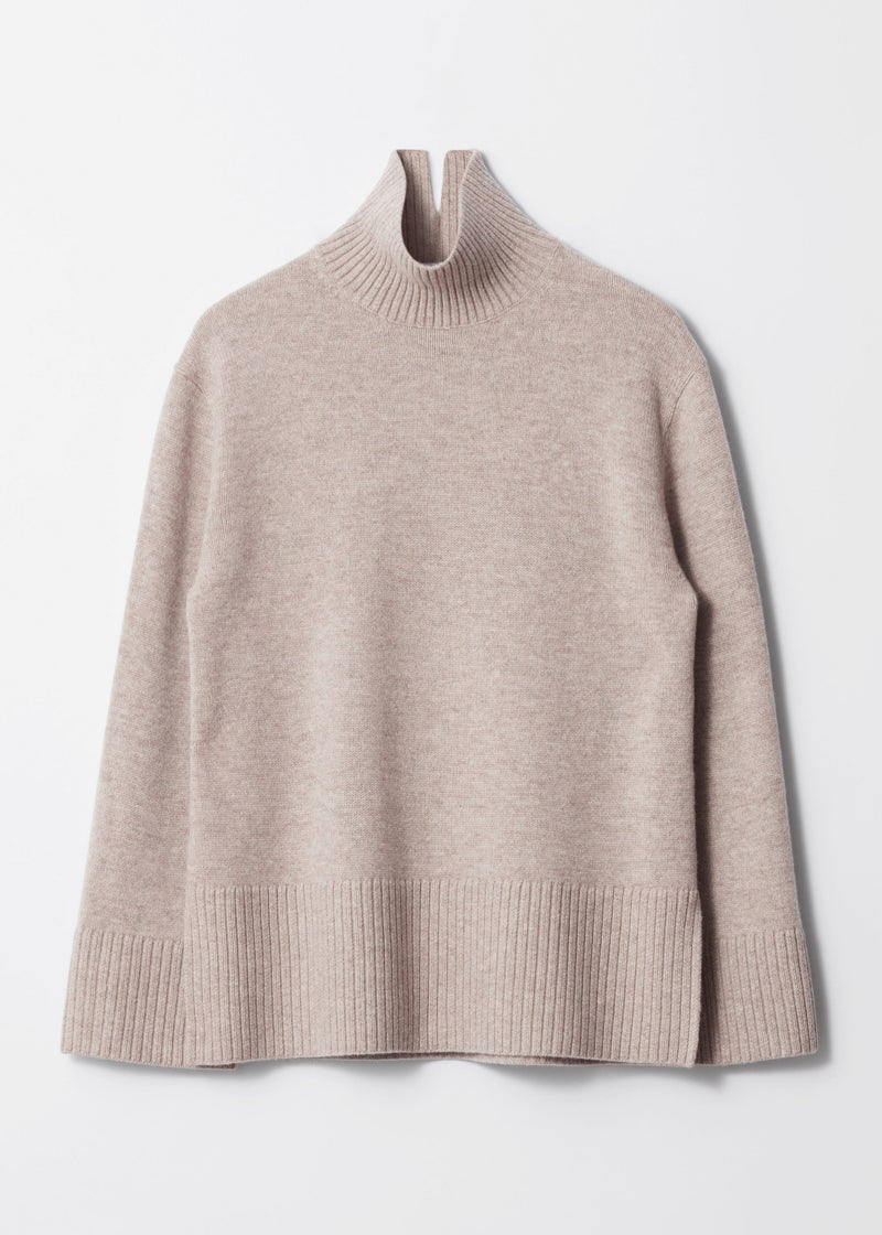 Jersey de cuello alto Es Cecilie - Beige - Mujer