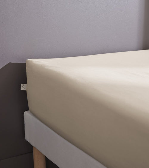 Drap Housse Percale Unie - 100% Coton - Bally - Sable