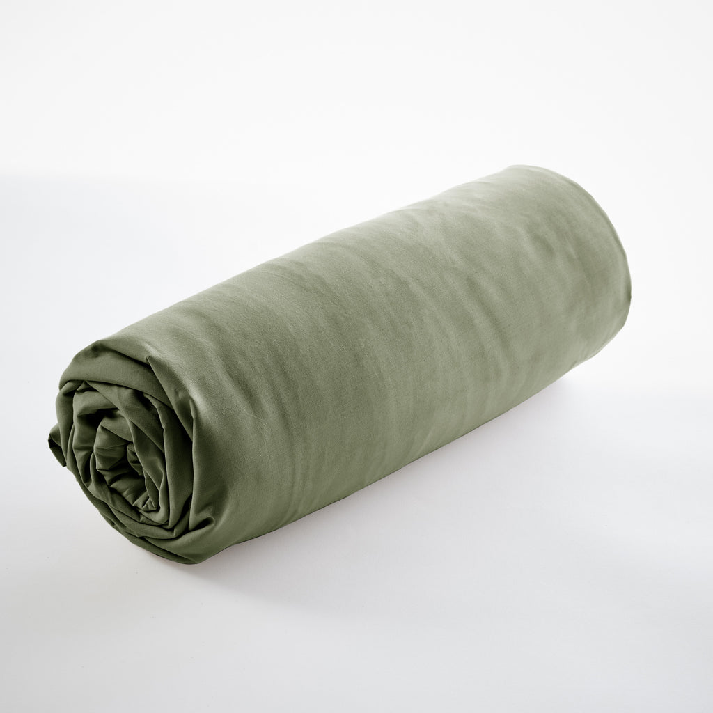 Bally - Drap Housse Percale Unie - 100% Coton - Thym