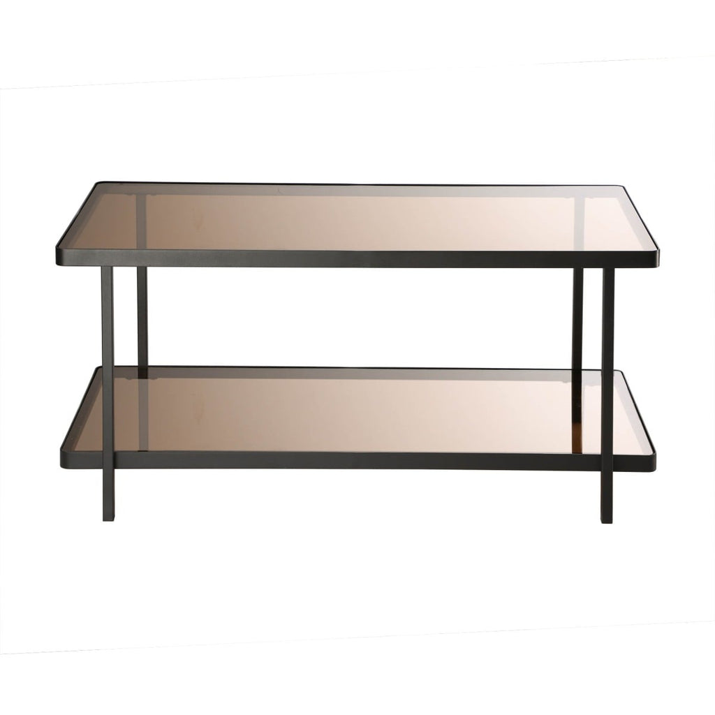 Ora - Mesa de centro - Vidrio ahumado - Negro