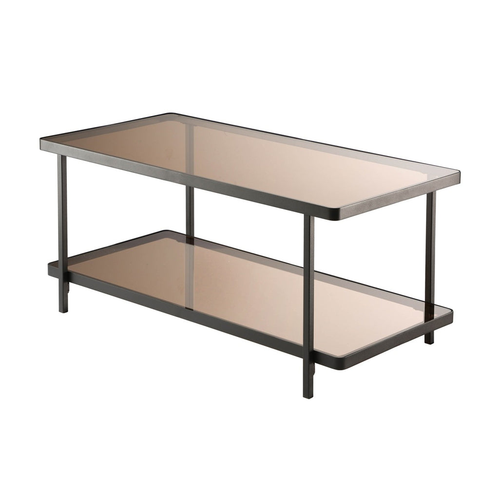 Ora - Mesa de centro - Vidrio ahumado - Negro