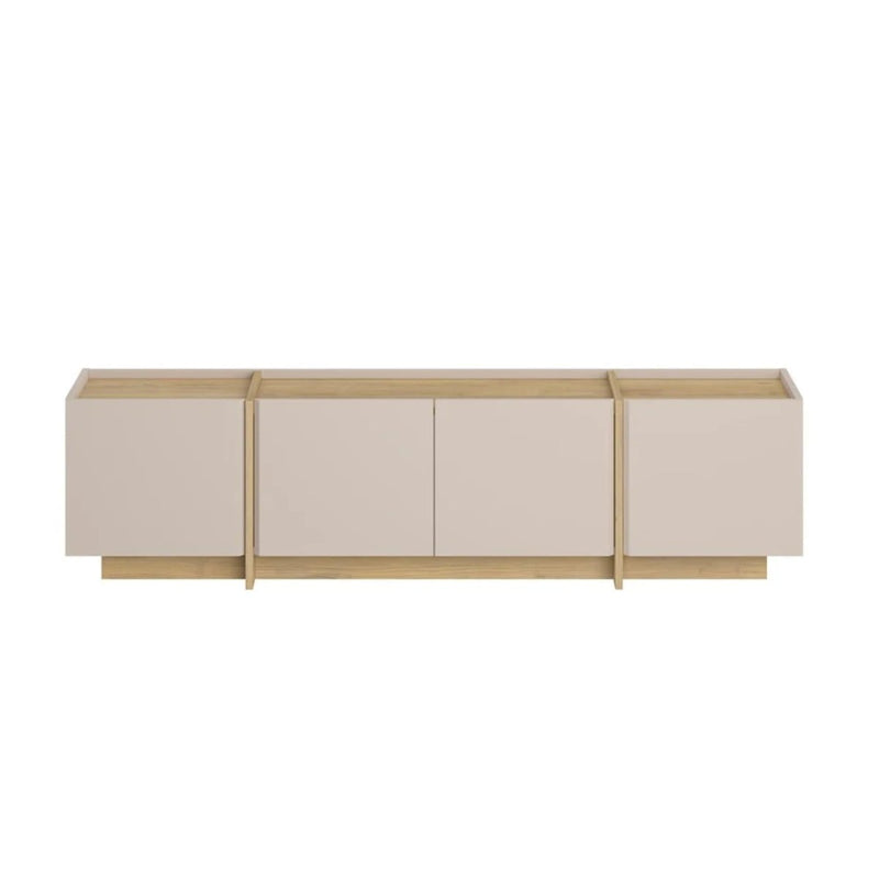 Onyx - Meuble Tv 4 Portes Décor Cachemire Et Chêne - Beige