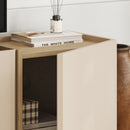 Onyx - Meuble Tv 4 Portes Décor Cachemire Et Chêne - Beige