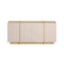 Onyx - Buffet 4 Portes Décor Cachemire Et Chêne - Beige