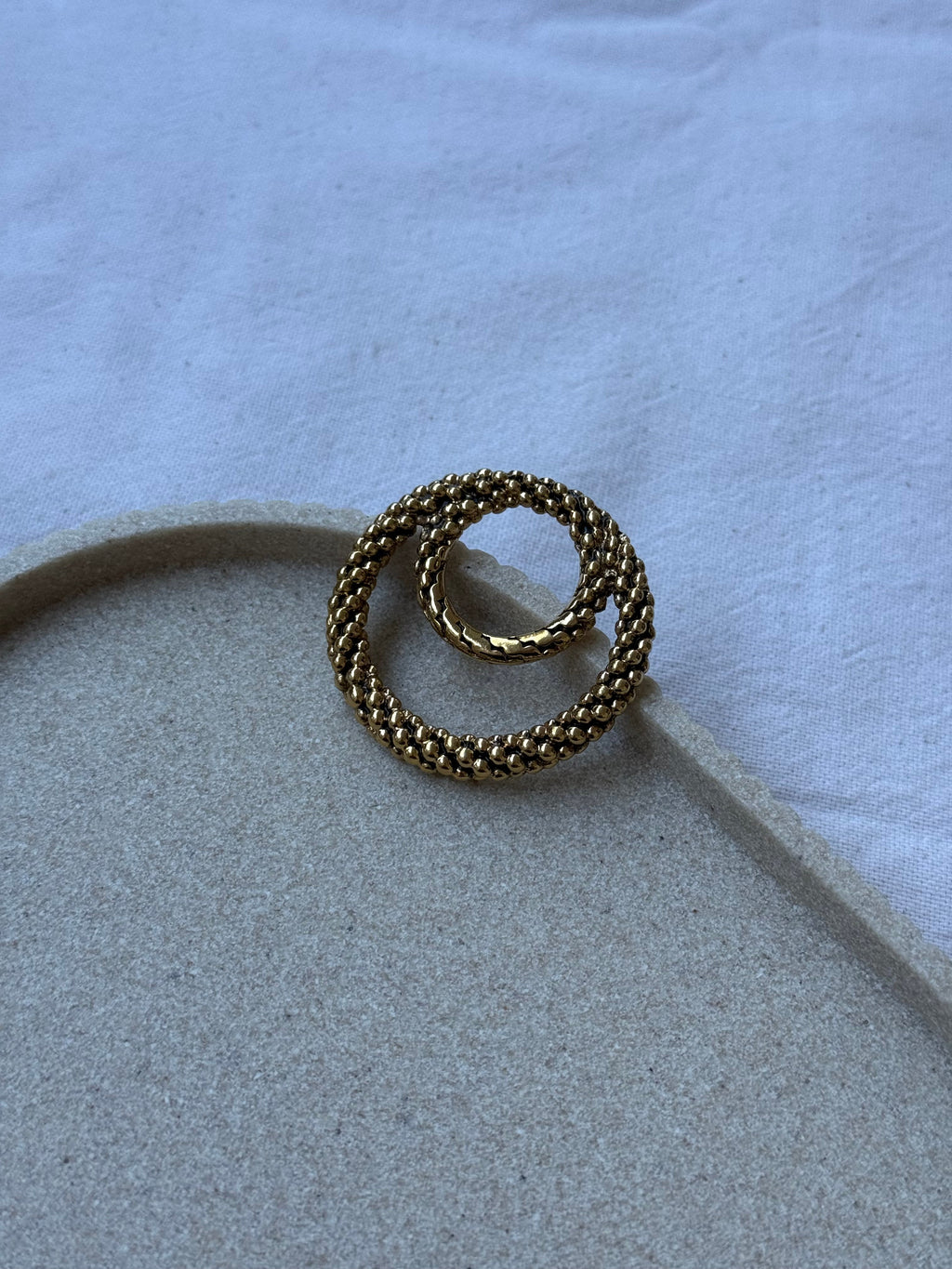 Anillo Bufanda Ysl Vintage - Anillos Dobles Dorados