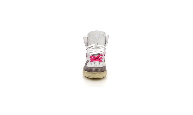 Diadora - Zapatillas Mujer Haut Mi Basket Metal - Blanco/Rojo Fucsia