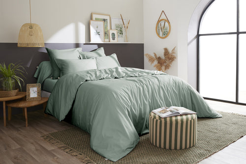 Housse De Couette Percale Unie - 100% Coton - Bally - Céladon
