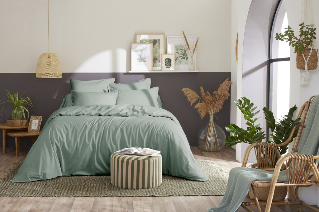 Bally - Plain Percale Duvet Cover - 100% Cotton - Celadon