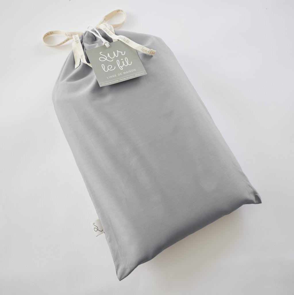 Bally - Funda nórdica de percal liso - 100 % algodón - Gris guijarro